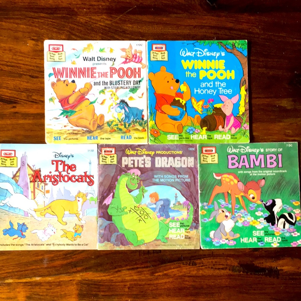 Lot of 5 Vintage Disney 24 Page Read-Along Children's Books ~ No Tapes